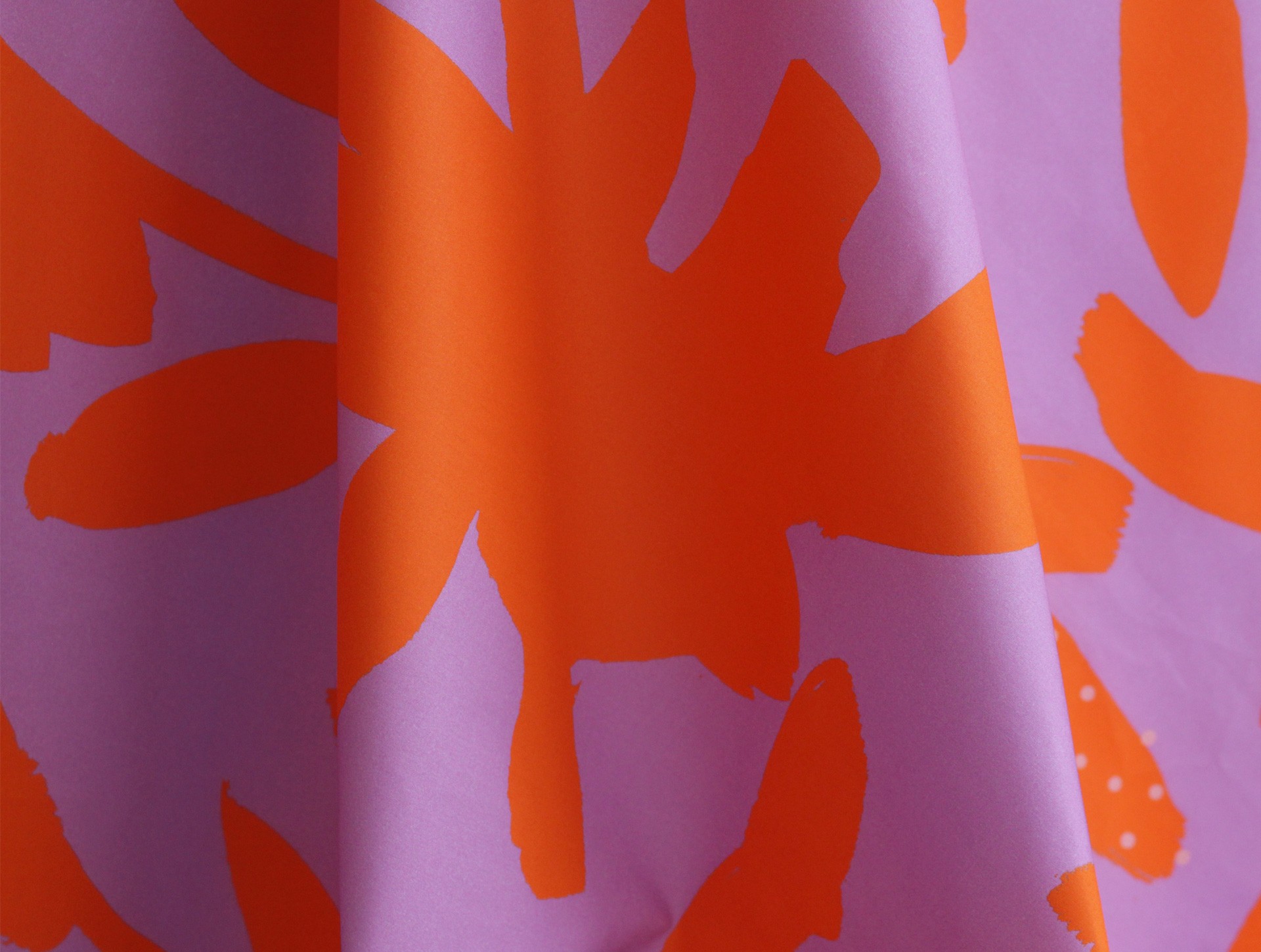 Speciale editie stof 'bloemen' lila | oranje 0,5 meter