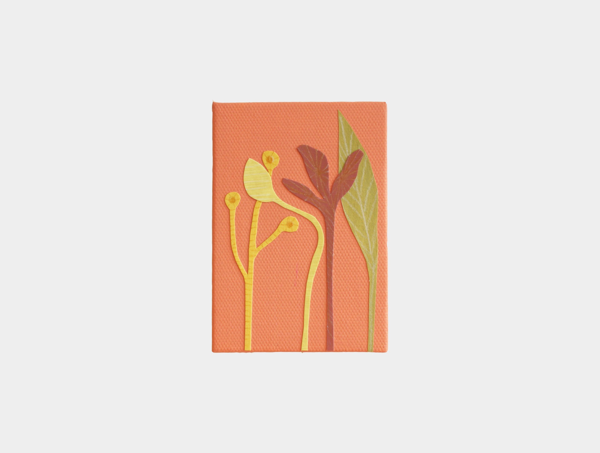 Mini schilderijtje bloemen abrikoos
