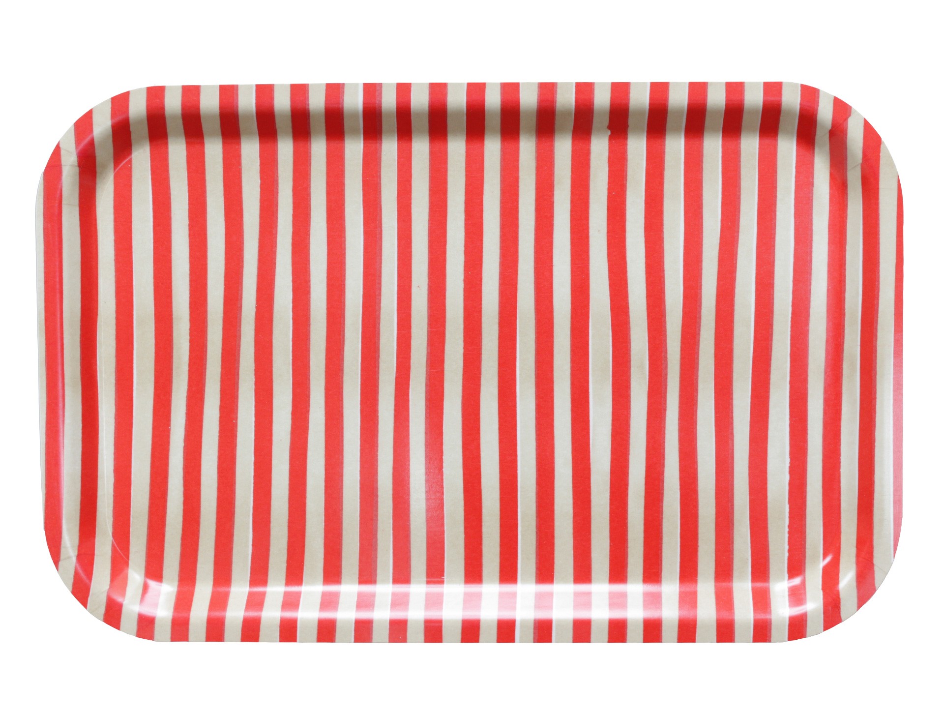 Tray stripes red | cream 33 x 21 cm.