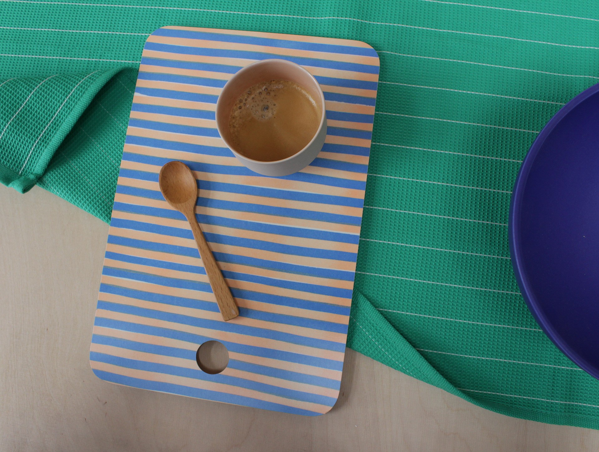 Serving / cutting board stripes blue | pink