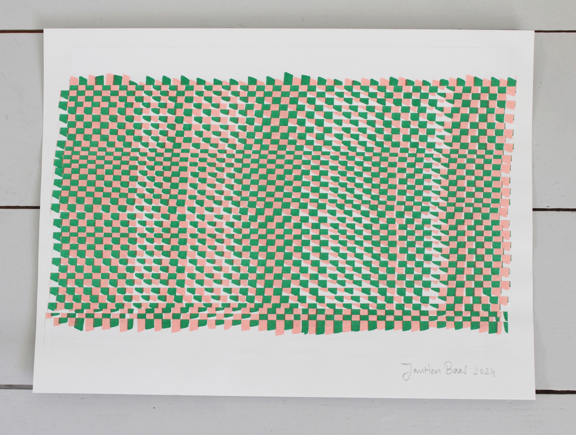 Verkocht. Collage strepen #3