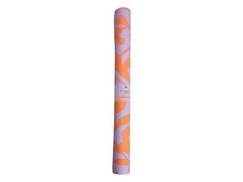 Rol pakpapier bloemen, lila / oranje