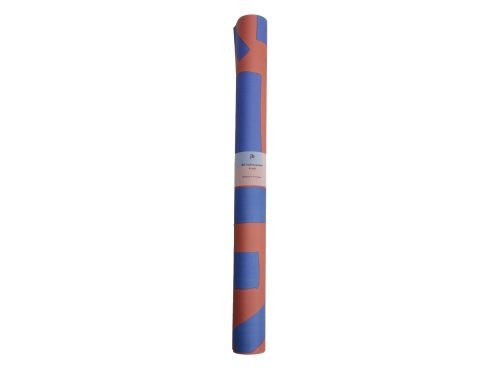 Rol pakpapier strepen, roest/ blauw.