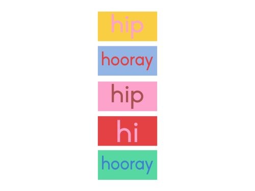 Stickers Hip hip hooray! 15 stuks