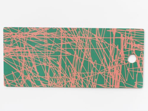 Serving board Plumes. 17 x 40 cm, green + pink.