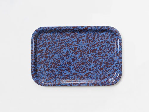 Tray S Down. 21 x 30 cm, Aubergine + blue.