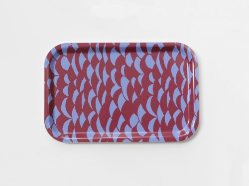 Tray S Waves. 21 x 30 cm, darkred + blue.