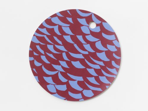 Trivet Waves, Ø 25 cm, darkred + blue.