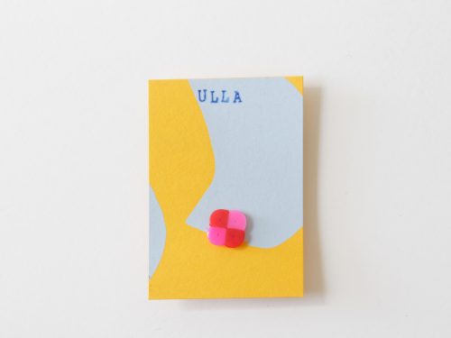 Klavertje vier, mini broche. Roze + rood