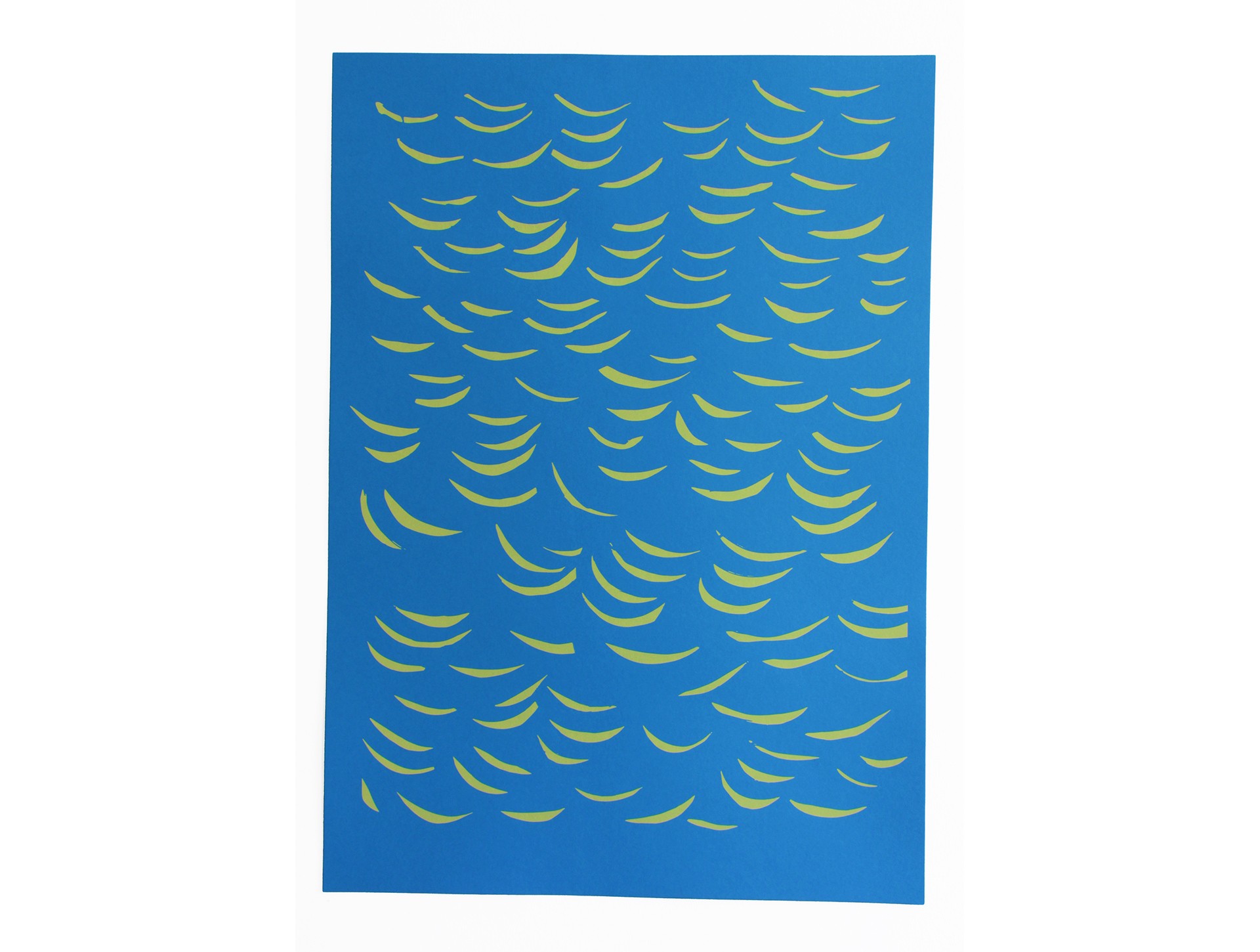 Zeefdruk vacht blauw + geel