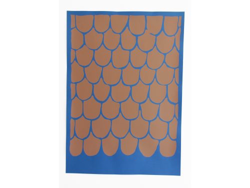 Zeefdruk schubben blauw + bruin