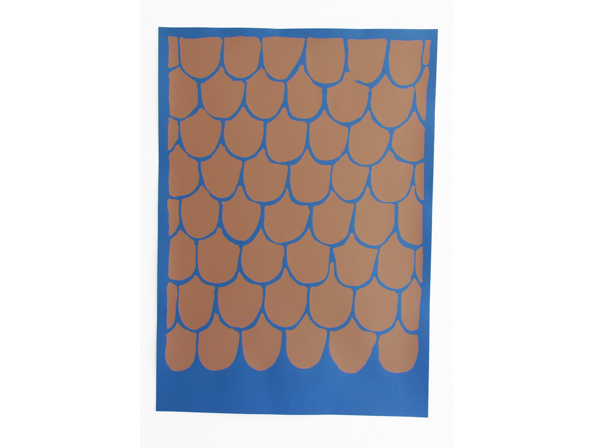 Zeefdruk schubben blauw + bruin