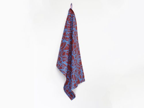 Theedoek "dons" Aubergine | blauw
