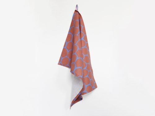 Theedoek "schubben" bruin | blauw.